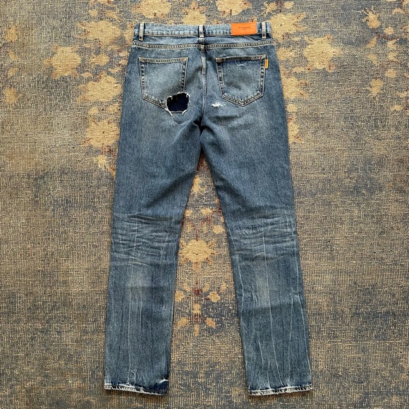 NWT Sandro Washed Destroy Slim Fit Jeans in Blue Vintage Denim 30 - Picture 3 of 4